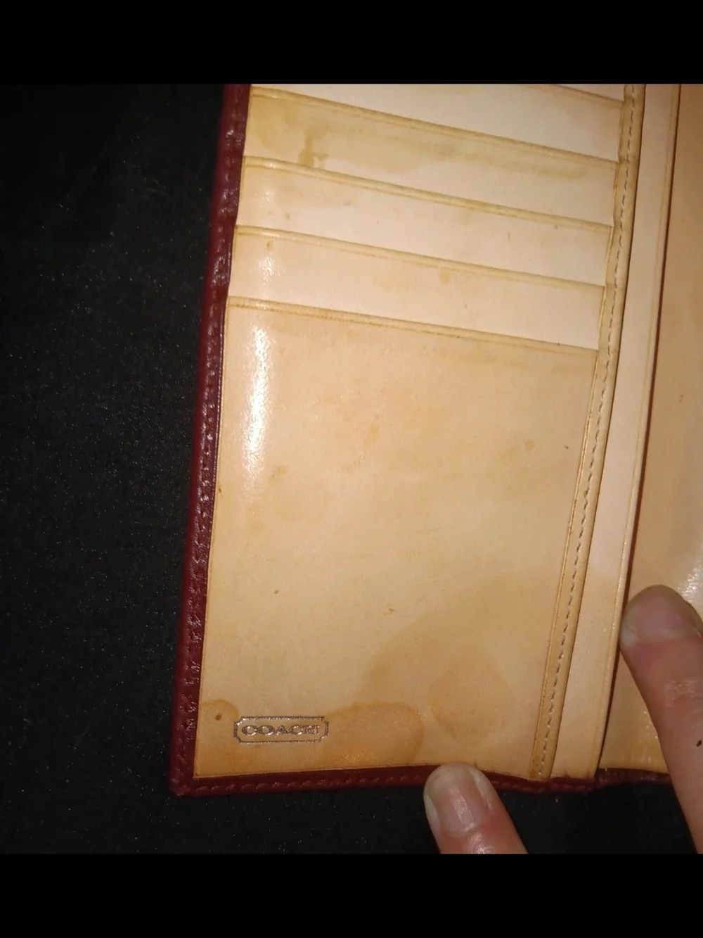 Coach Vintage Burgundy LEATHER Compact Wallet